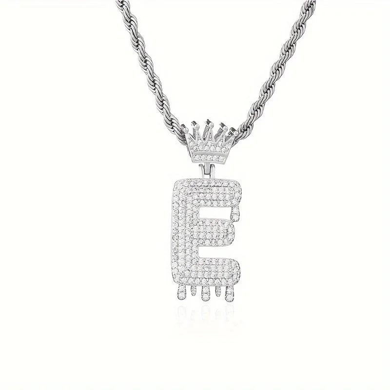 Silver|E Pendant without Chain