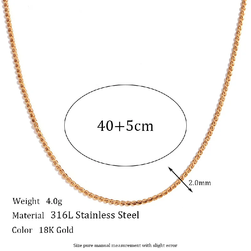 1.8mm S-Chain - Gold Necklace -40cm 5cm