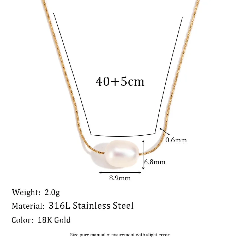 Minimalist freshwater pearl fine chain - golden