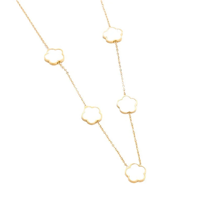 Women’s infinity necklaces-Moderate Luxury Rose Geometric Titanium Steel 18K Gold Plated Necklaces