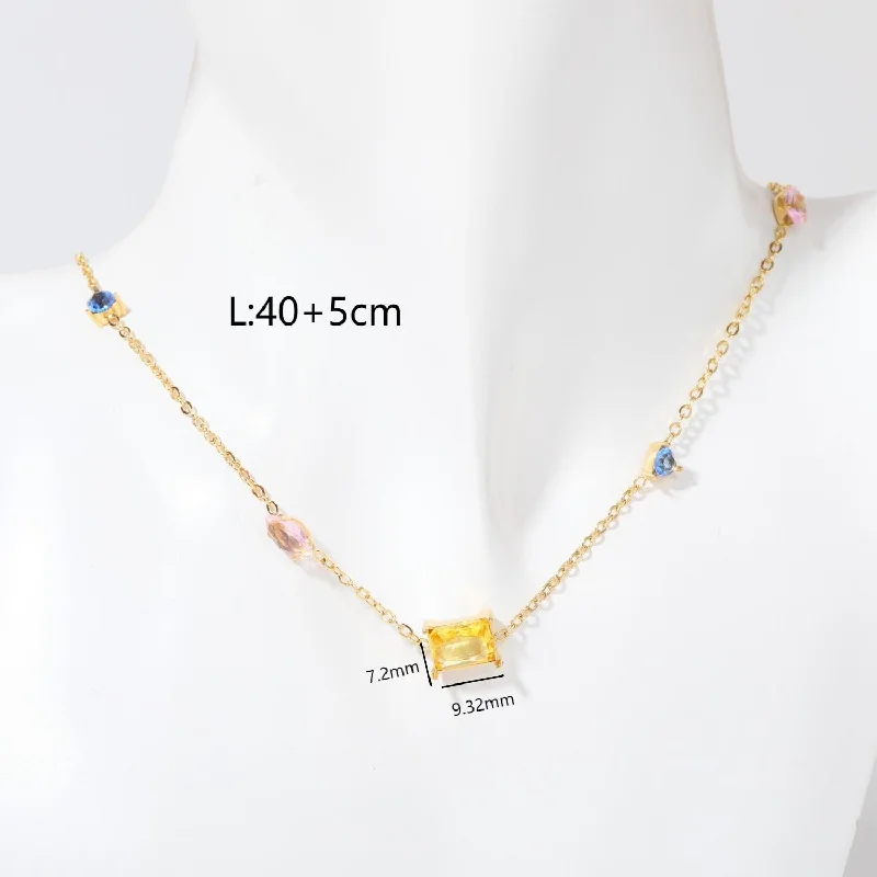 Zircon Necklace Gold