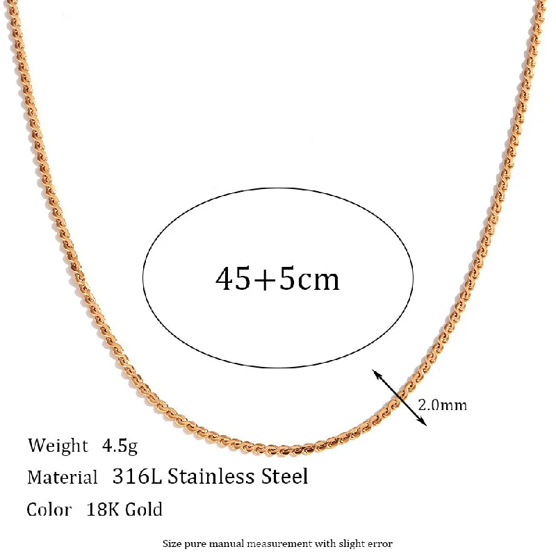 1.8mm S-Chain - Gold Necklace -45cm 5cm