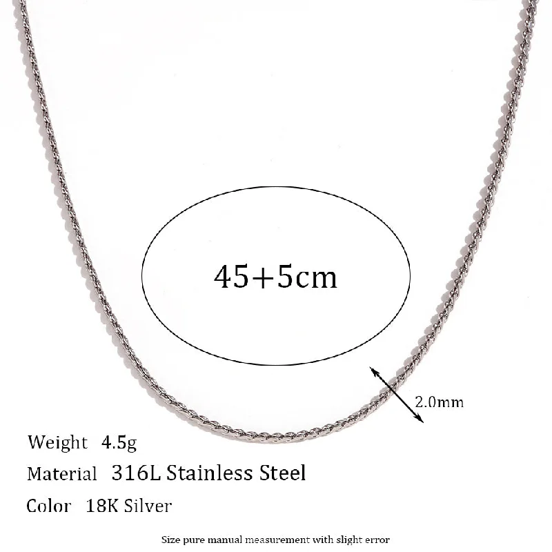 1.8mm S-Chain - Steel Necklace -45cm 5cm