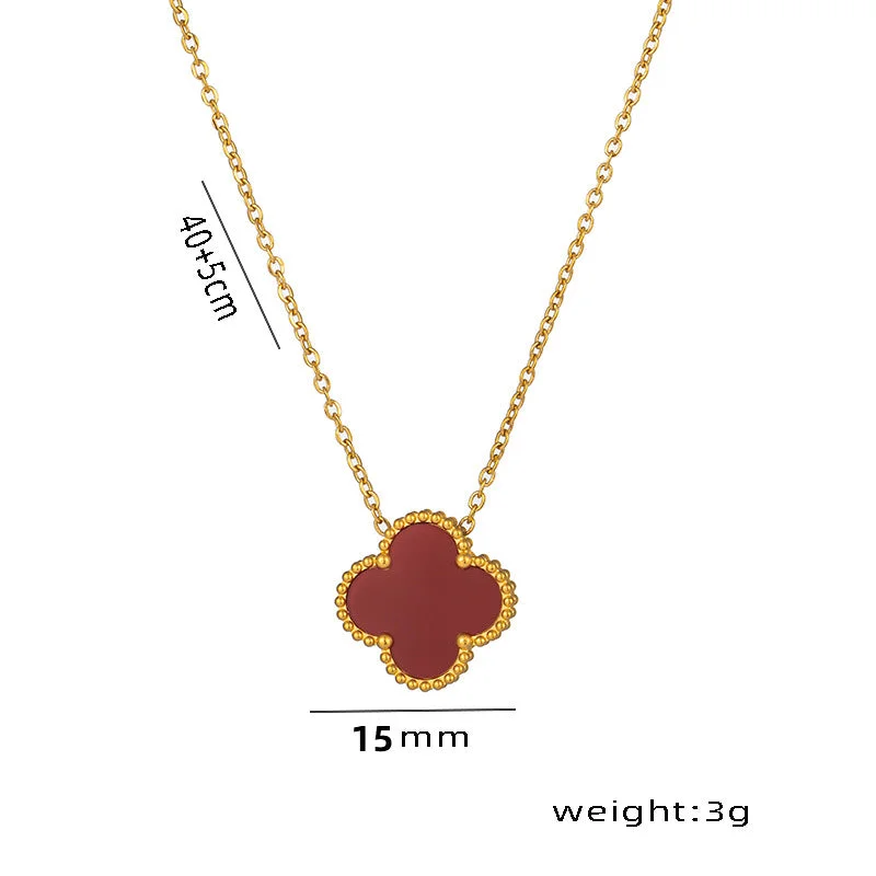 8853 Golden Red Shell Necklace 1.5CM