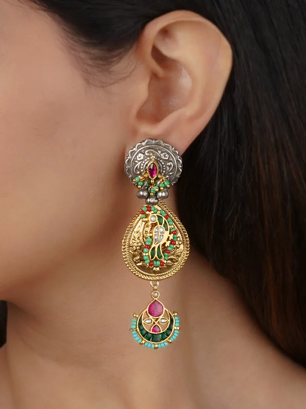 Floral earrings for women -Multicolor Tribal Earrings - EK-SFEAR433M