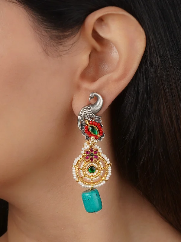 Delicate small earrings for women -Multicolor Tribal Earrings - EK-SFEAR427M