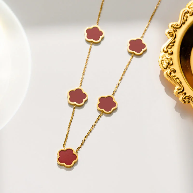 967 Necklace Red Shell Gold