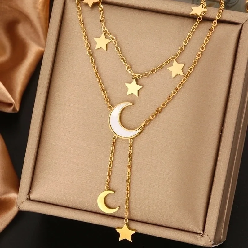 Gold Double-Layer Necklace N-31