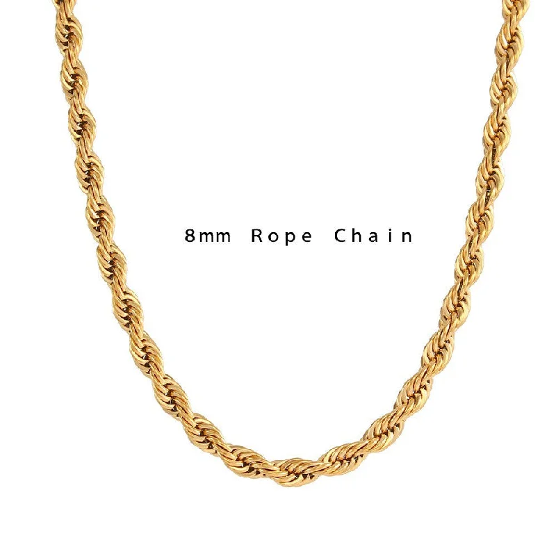 8mm Fried Dough Twists chain necklace 16 5cm