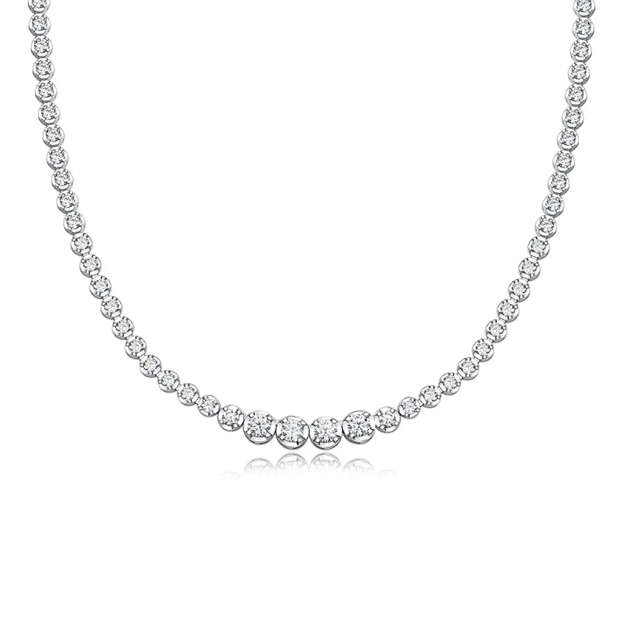 Women’s moonstone necklaces-Luxurious Geometric Sterling Silver Moissanite Necklace In Bulk