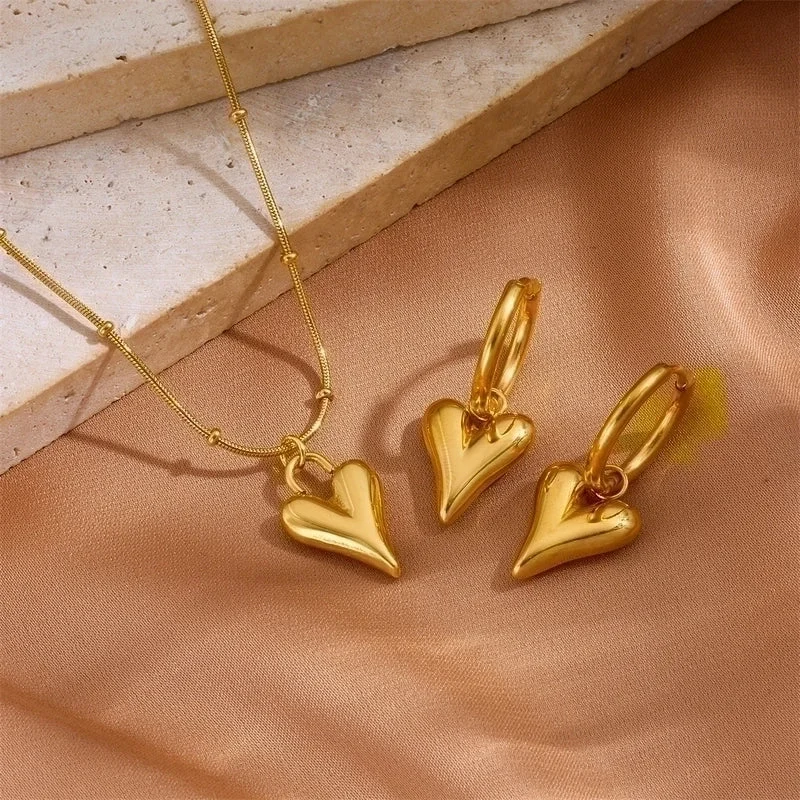 Gold Necklace Earrings