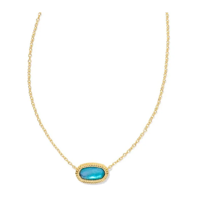 Women’s gemstone cluster necklaces-Kendra Scott  Elisa Gold Ridge Necklace in Indigo Watercolor Illusion