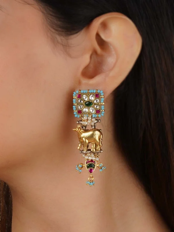 Wedding earrings for women -Multicolor Mishr Earrings - MR-E224M