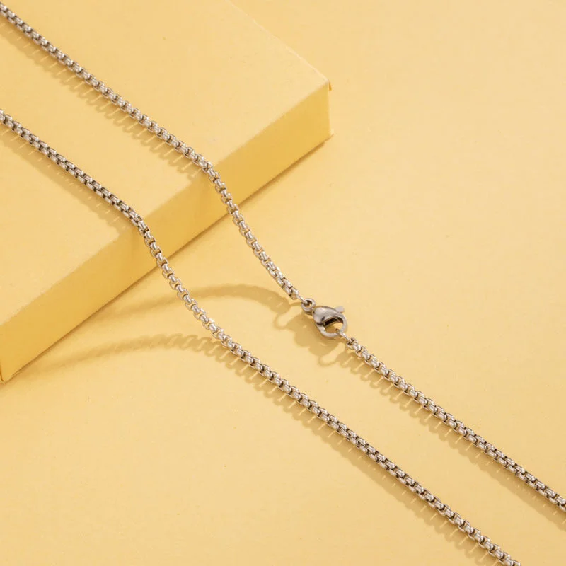 Square Pearl Chain Silver