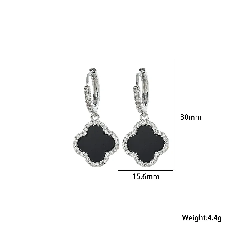 542 Steel Black Earrings