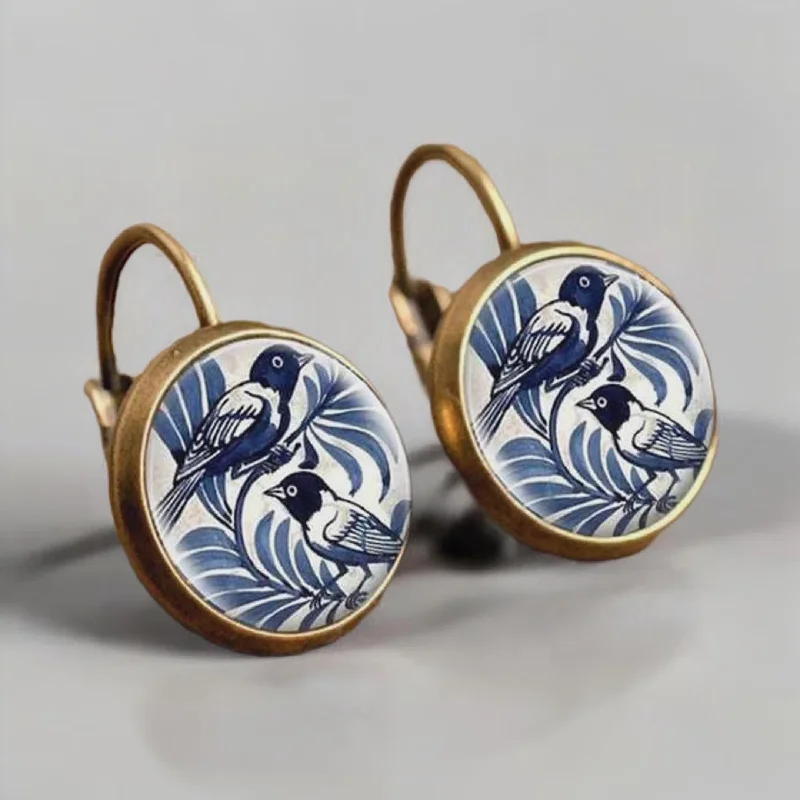 Elegant women's earrings -Beautiful Vintage Bird Earrings