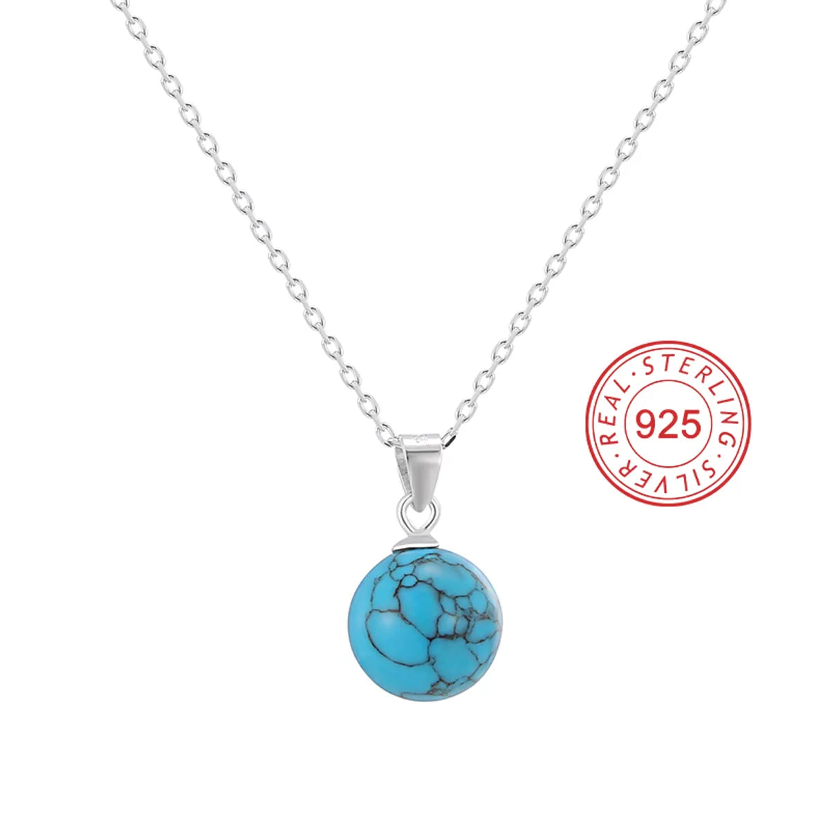 Silver Blue Turquoise Necklace