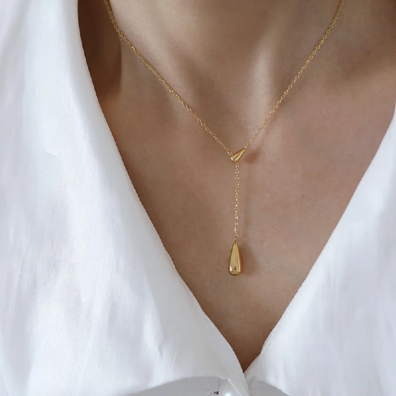 Jyh169 Necklace Gold Water Drop Tassel