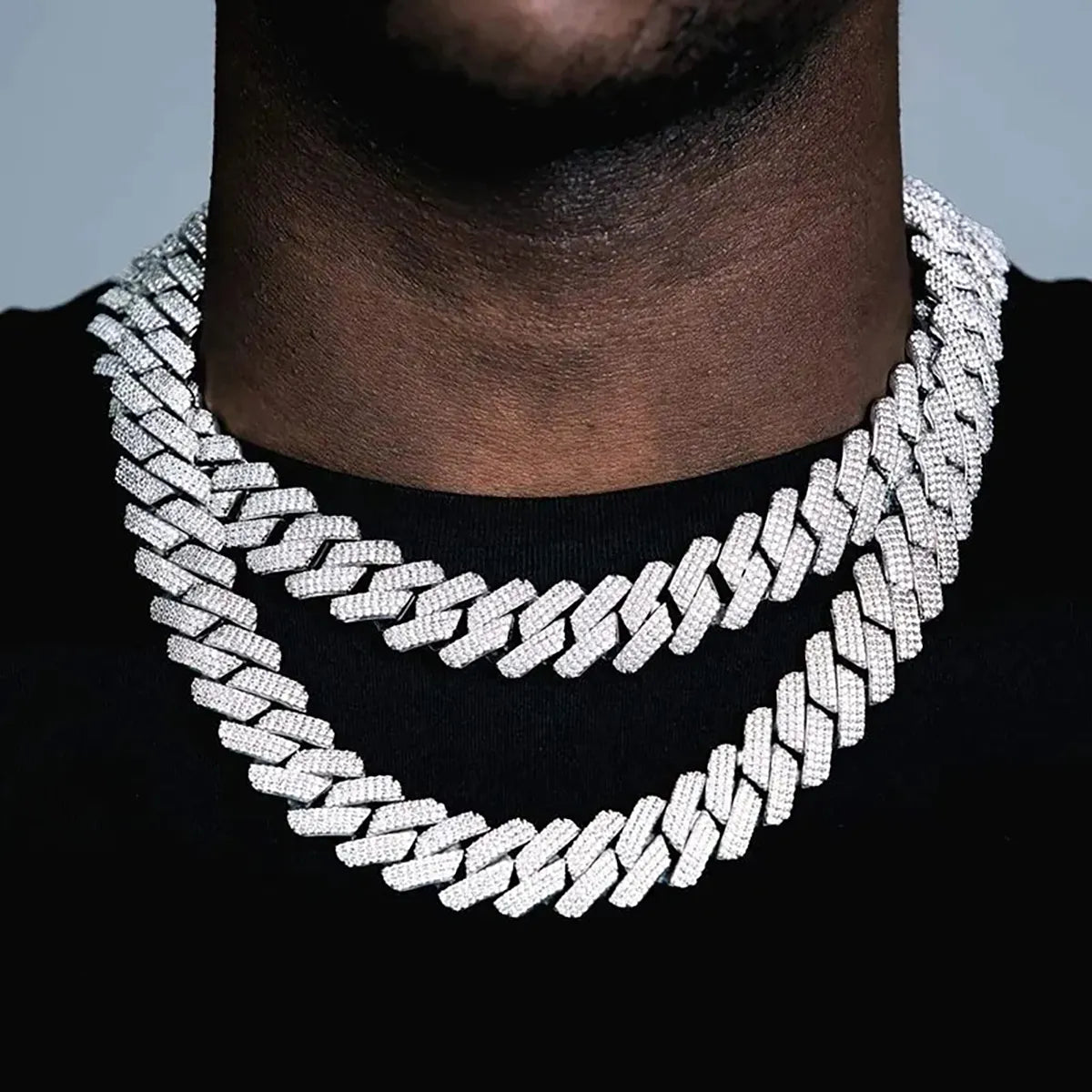 Women’s statement necklaces-Hip-Hop Rock Streetwear Necklace Alloy Inlay Rhinestones Men'S Necklace