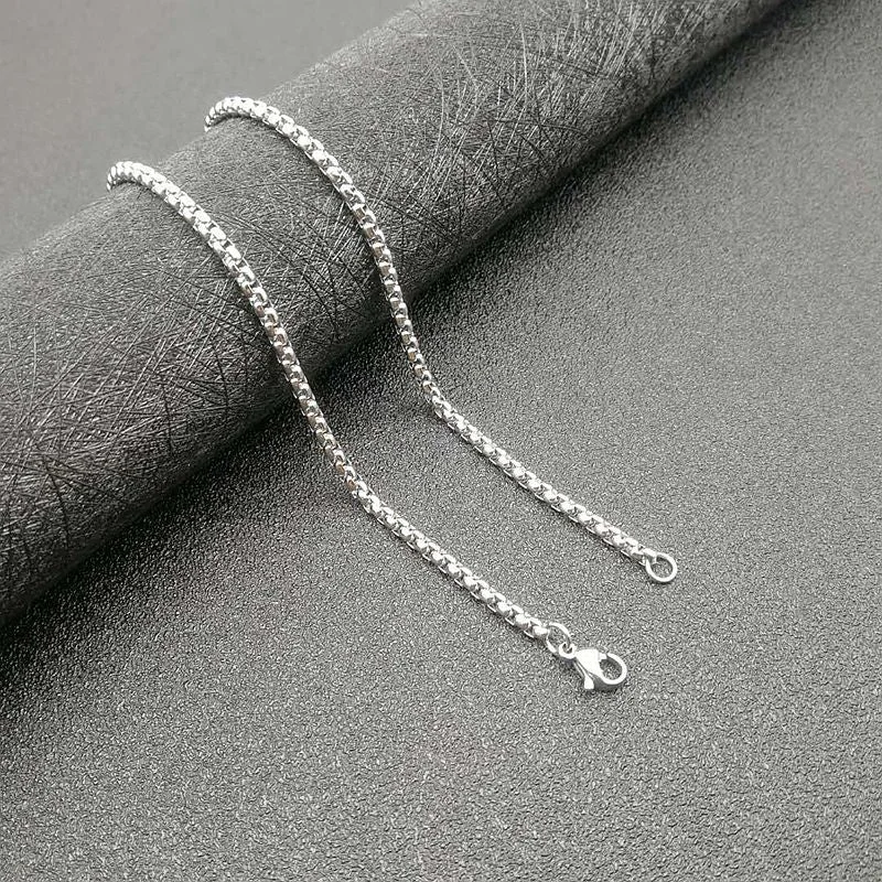 Silver 3mm * 61cm Square Bead Necklace