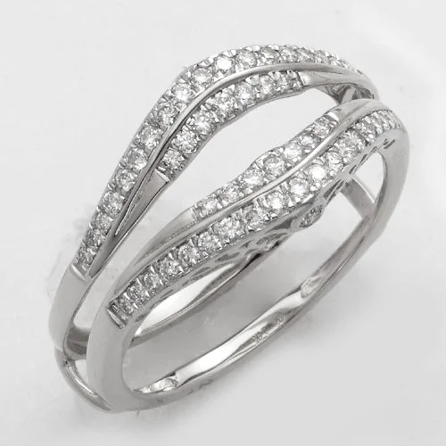 Engagement rings with side stones for women -14KW 0.35CTW DIAMOND RING GUARD