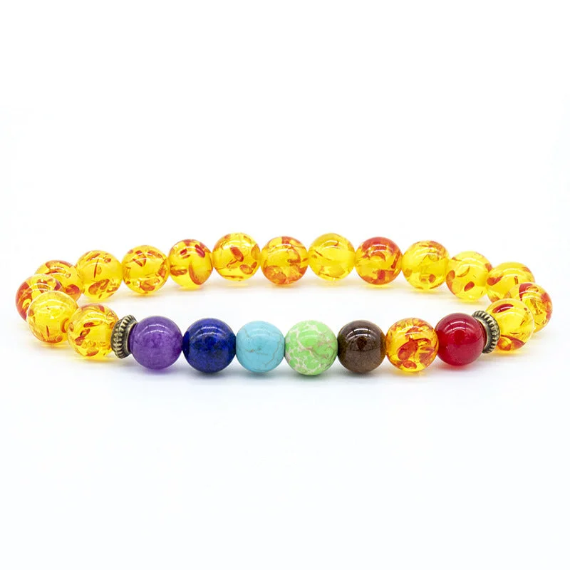 Imitation Amber Colorful Bracelet