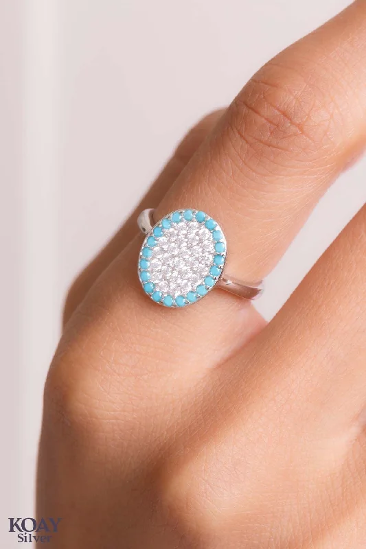 Women’s gemstone rings-Turquoise Ring (08)