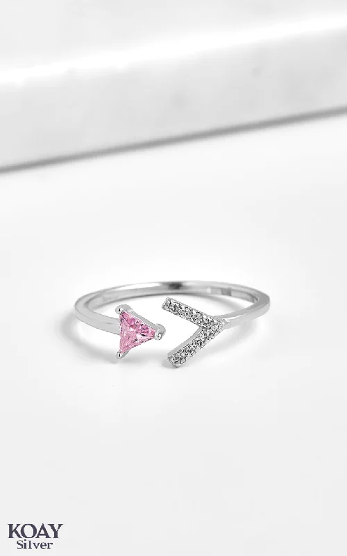 Women’s stackable wedding rings-Arrow Zircon Rose Ring