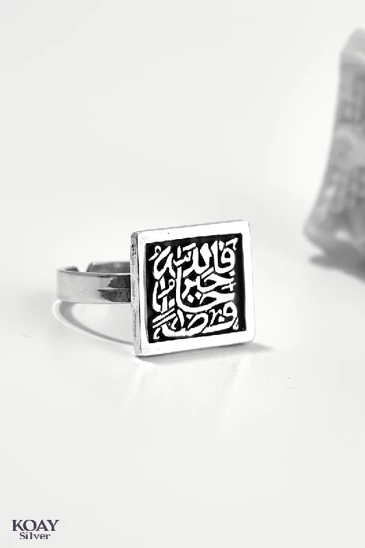 Women’s geometric rings-Arabic Square Ring (02)