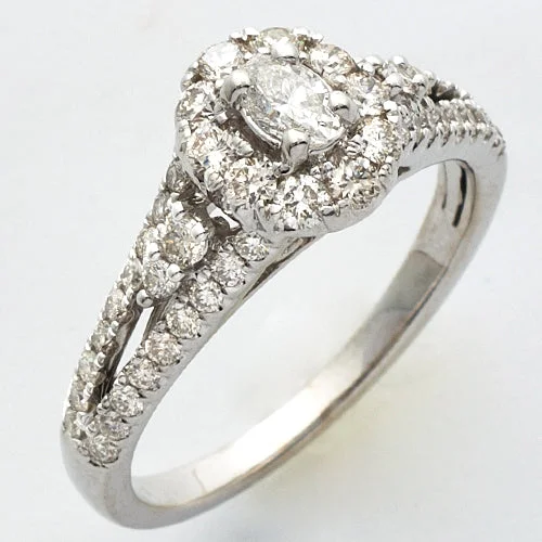 White sapphire engagement rings for women -14KW 1.00CTW DIAMOND OVAL SHAPE BRIDAL