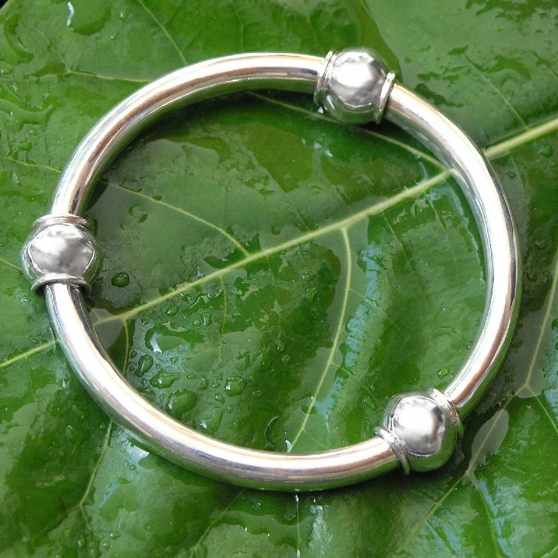 Artistic design women's bracelets -Suggestive Trio Silver Bangle Bracelet