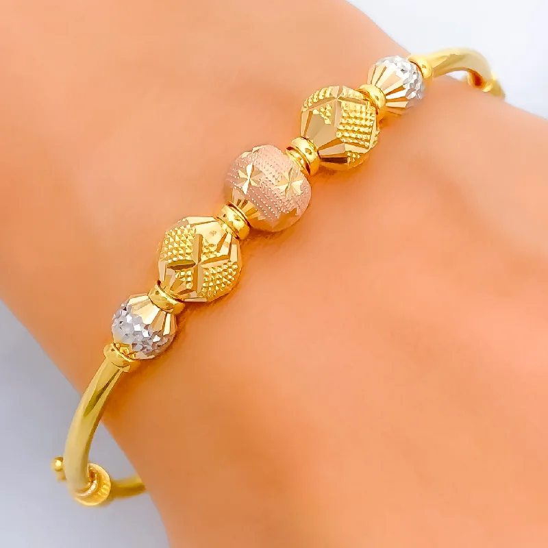 Couples' bracelets for women -Ethereal Lovely 22k Gold Bangle Bracelet