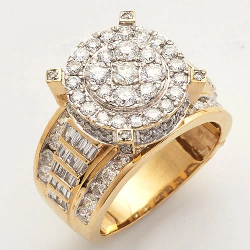 Engagement rings with floral design for women -10KY 2.80CTW DIAMOND ROUND SHAPED CINDERELLA RING