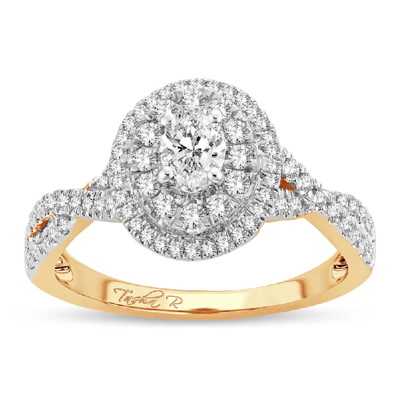 Engagement rings for women with oval center stone -14K 0.75CT Engagement Ring