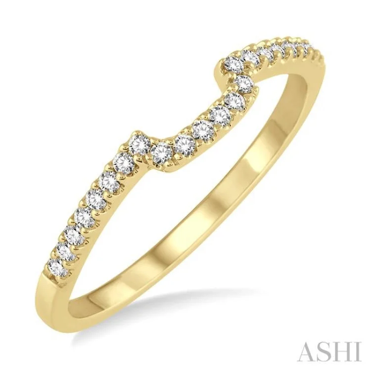 Halo engagement rings for women -1/6 ctw Round Cut Diamond Wedding Band in 14K Yellow Gold