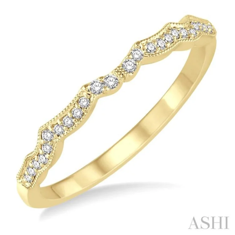 Engagement rings with infinity band for women -1/10 ctw Round Cut Diamond Wedding Band in 14K Yellow Gold