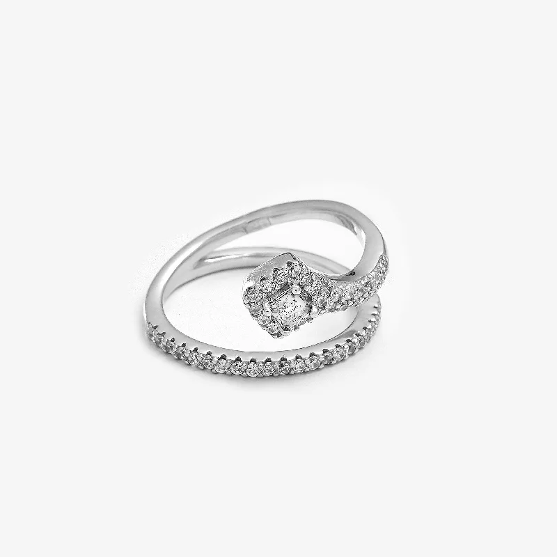 Women’s promise rings-Zircon Double Layer (045-Zircon)