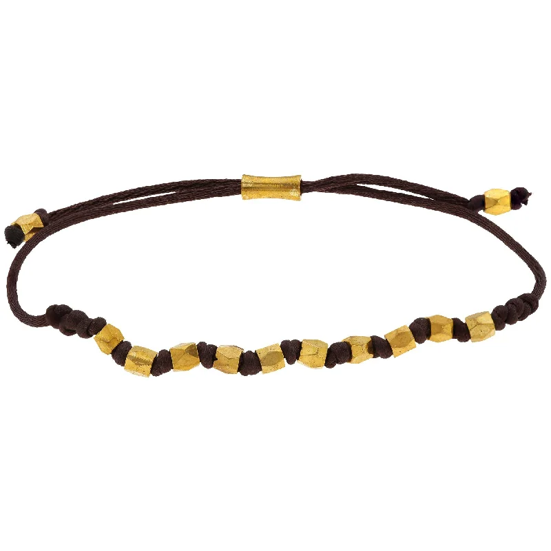 Women's charm bracelets -Brown Wakami Simple Stackable Bracelet!