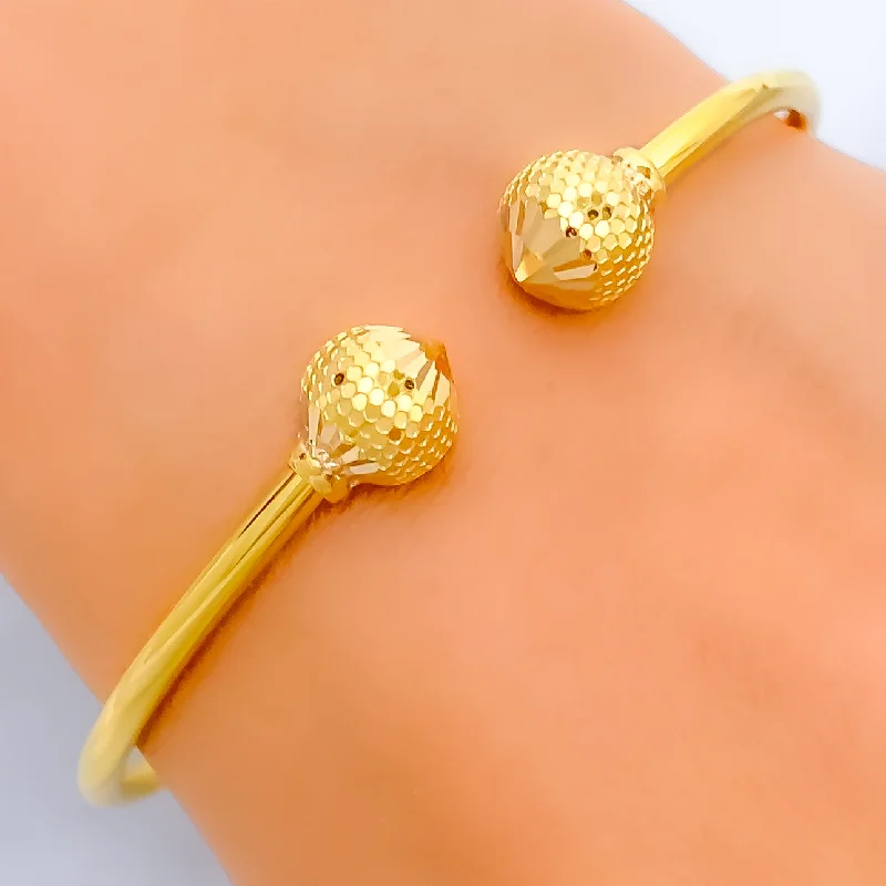 Women's open bangle designs -Everyday Refined 22k Gold Bangle Bracelet