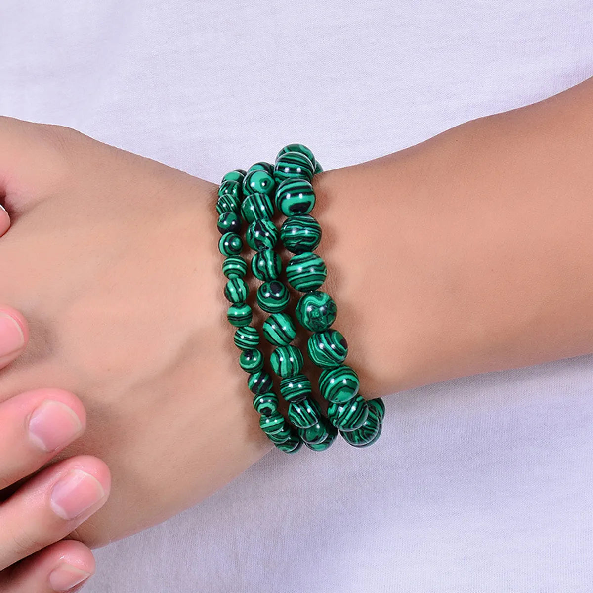 Crystal bracelets for women -Fashion Swirl Pattern Natural Stone Beaded Bracelets 1 Piece