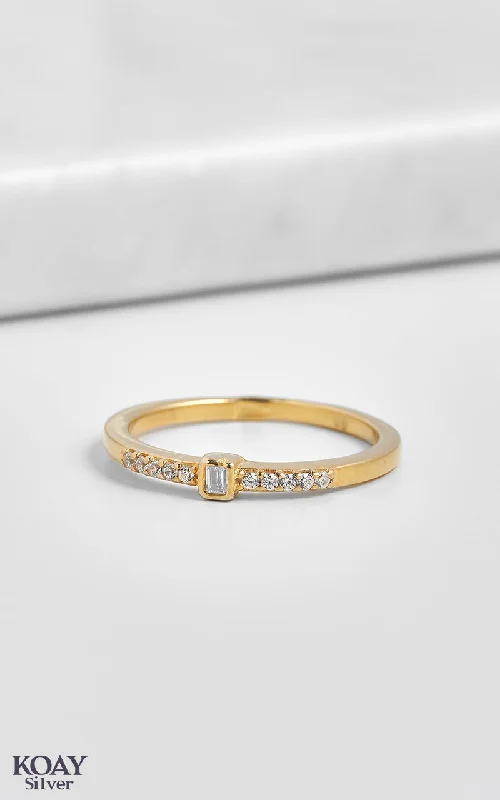 Women’s eternity diamond rings-Zircon Ring (084-GP)