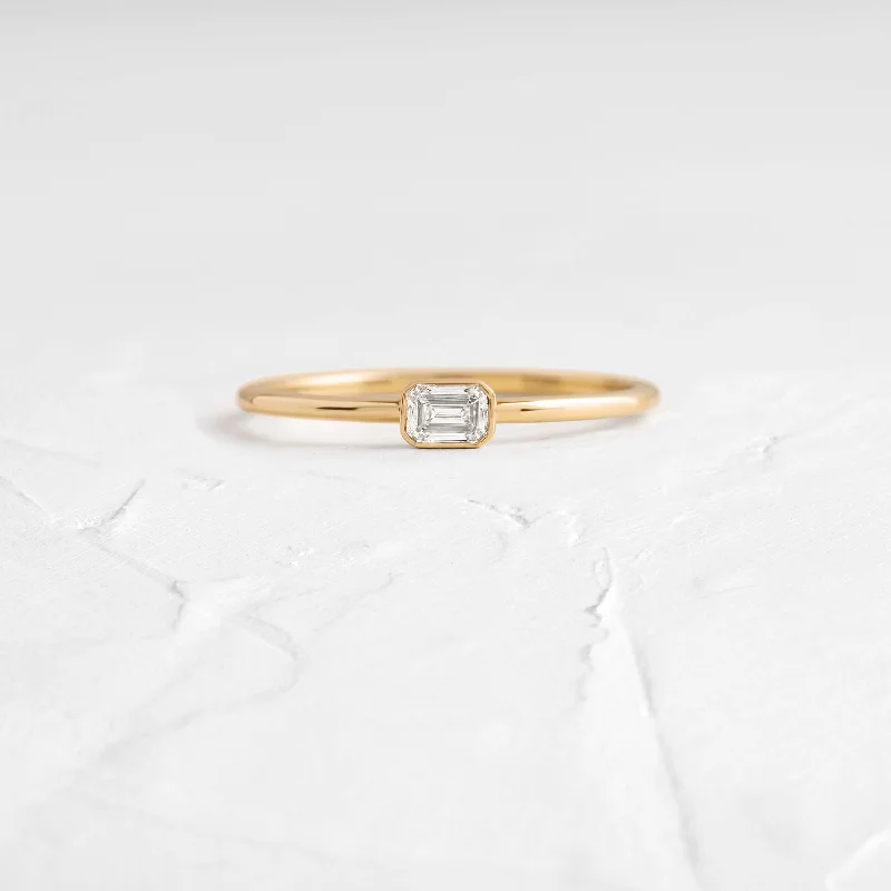 Women’s stackable rings-Bezel Stacking Ring