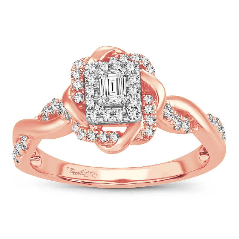 Unique engagement rings with colored diamonds for women -14K 0.50CT Diamond ring