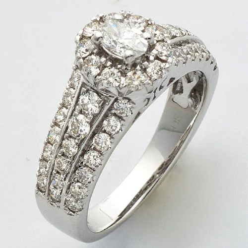 Contemporary engagement rings for women -14KW 1.45CTW DIAMOND OVAL SHAPE BRIDAL