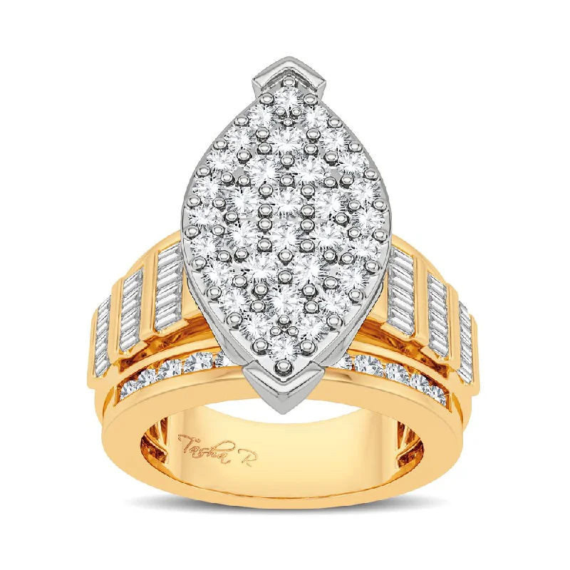 Engagement rings with diamond sidestones for women -10K 2.00CT Diamond Ring