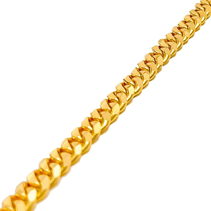 Gold women's bangles -Impressive Interlinked 22K Gold Men's Bracelet