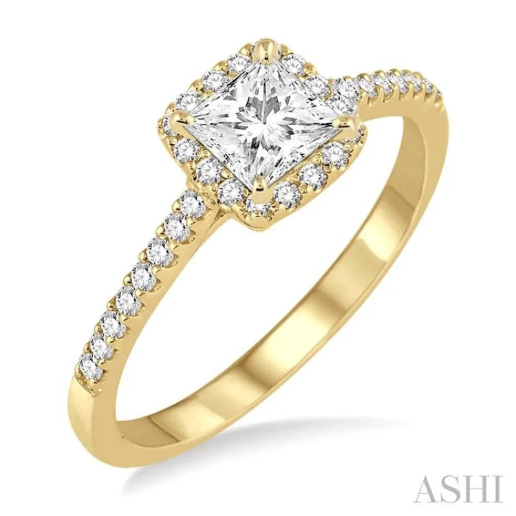 Vintage-inspired engagement rings for women -1/5 ctw Diamond Semi-mount Engagement Ring in 14K Yellow Gold