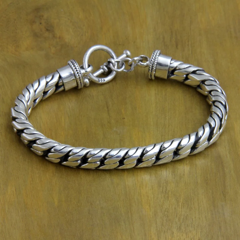 Pearl bangles for women -Strength Sterling Silver Braided Bracelet