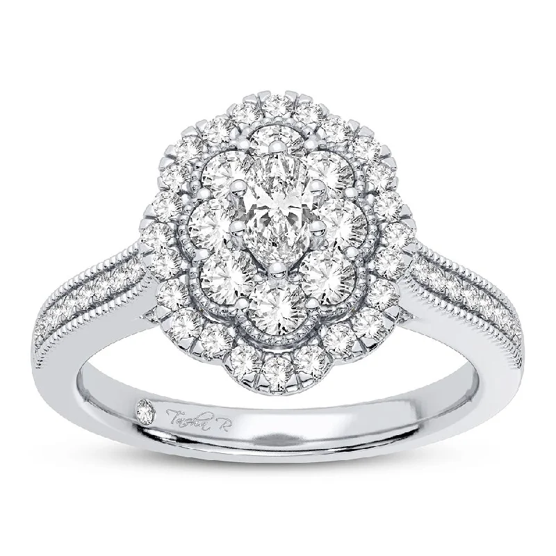 Gold engagement rings for women -14K 0.75CT Diamond Ring