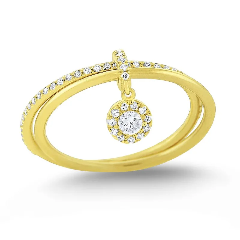 Engagement rings with pear-shaped diamond for women -Diamond Lucky Charm Ring Set in 14 Kt. Gold